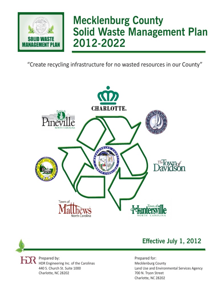 Waste MGMT Plan PDF Waste Management Charlotte