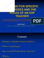 English For Specific Purposes and The Roles of An Esp Teacher