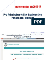 Pre-Admission Online Registration Process for Students
