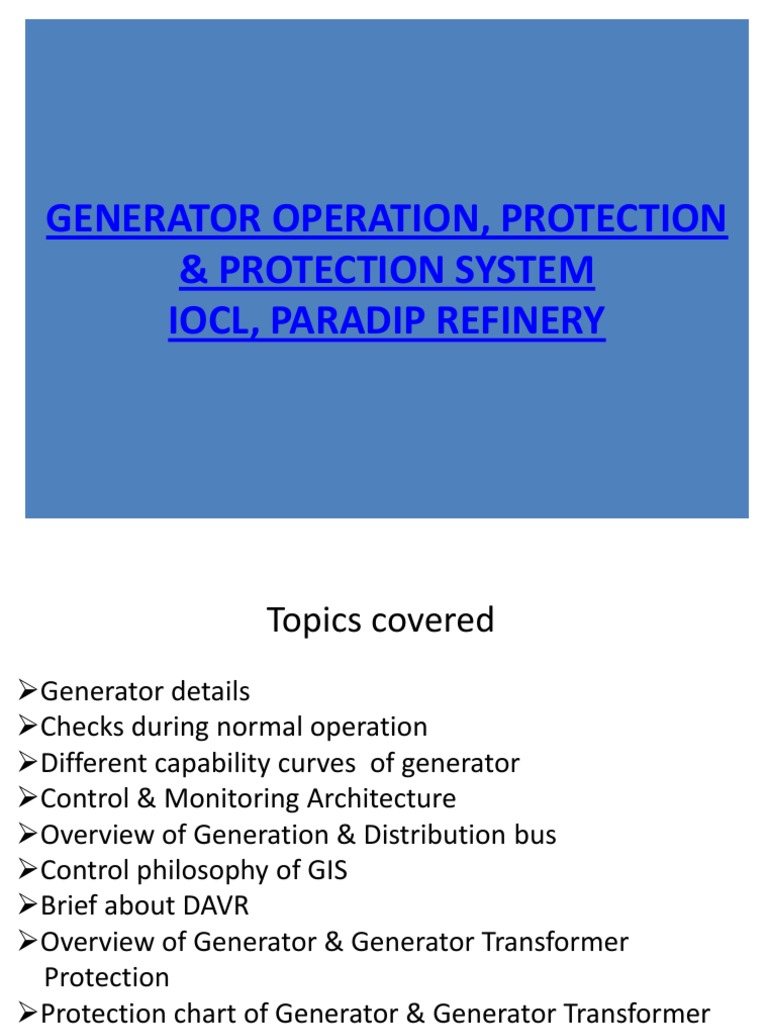 Generator Protection Overview and Systems | PDF | Electric Power System ...