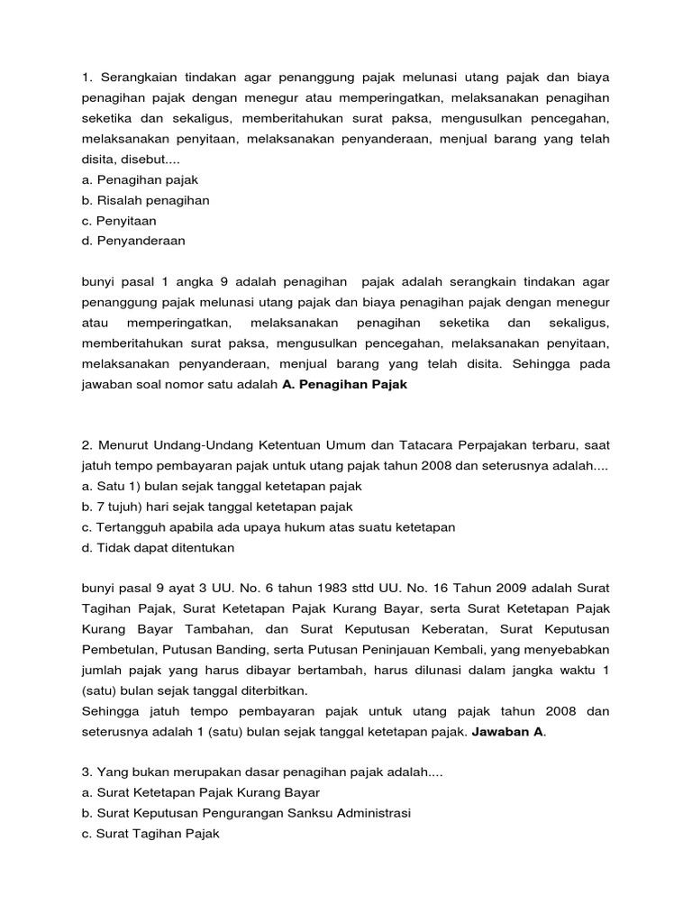 Uts Penagihan Dan Sengketa Pajak