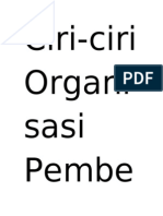 Ciri Ciri Organisasi