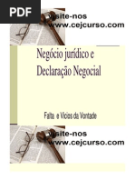 DECLARAÇÃO NEGOCIAL Falta e Vicios Da Vontade2 [Modo de Compatibilidade]