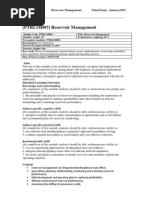 (PTRL14H03) Model Answer Reservoir Management