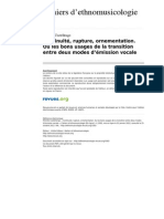 Ethnomusicologie 1583 4 Continuite Rupture Ornementation Ou Les Bons Usages de La Transition Entre Deux Modes D Emission Vocale