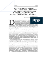 La Interpretación de Habermas Sobre La Tensión Entre Derechos Humanos Y Soberanía Popular en El P