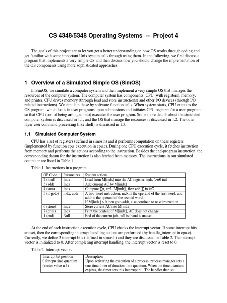 Operating System Project 4 | PDF | Process (Computing) | Operating System