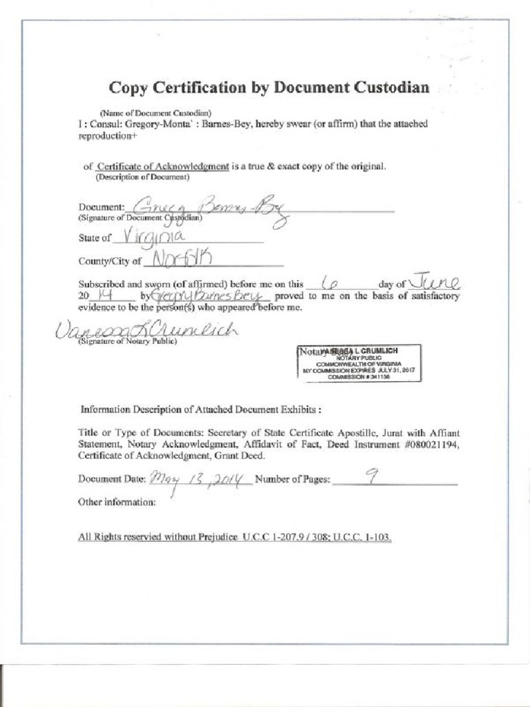 Certificate of Acknowledgement PDF