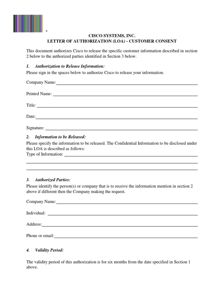 Cisco Letter of Authorization (LOA) | PDF