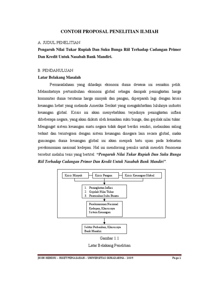 Contoh Proposal Penelitian Ilmiah PDF