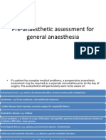 Pre-Anaesthetic Assessment For General Anaesthesia