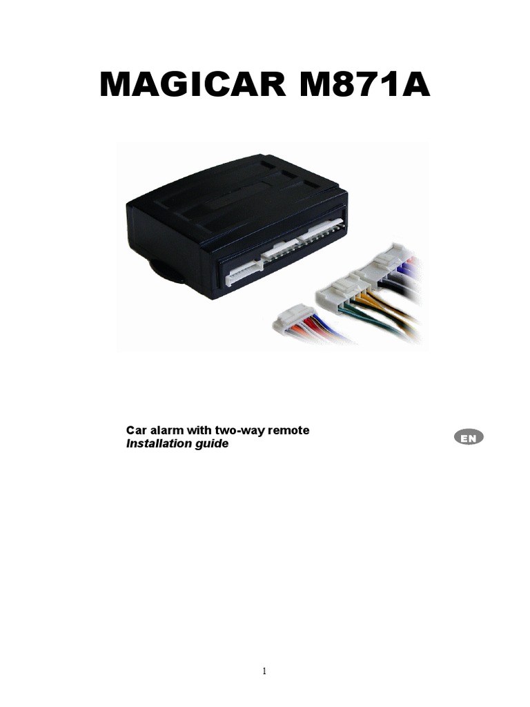 Magicar M871A English Installation Guide | PDF | Relay | Switch