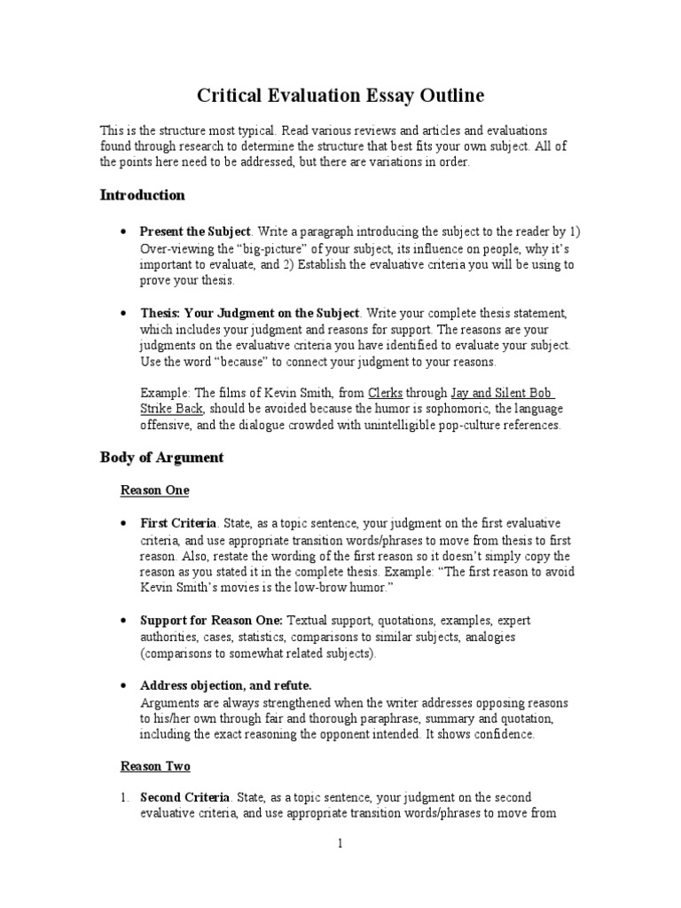 critical essay example psychology