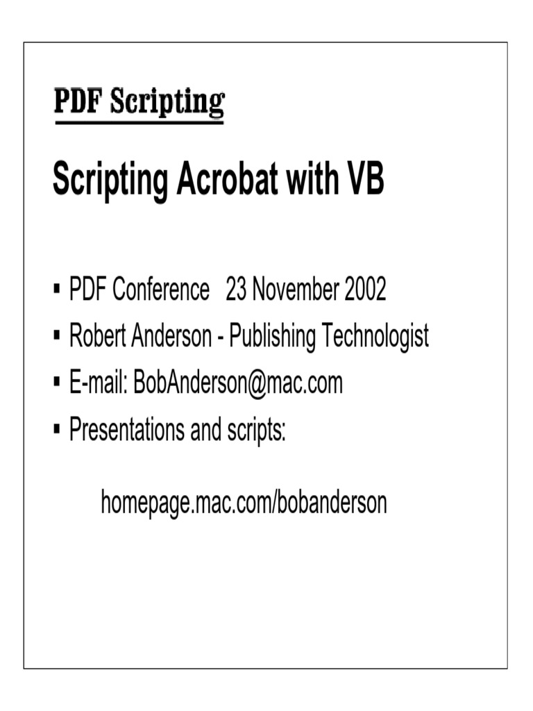 Scripting Acrobat with Visual Basic | PDF | Scripting Language ...
