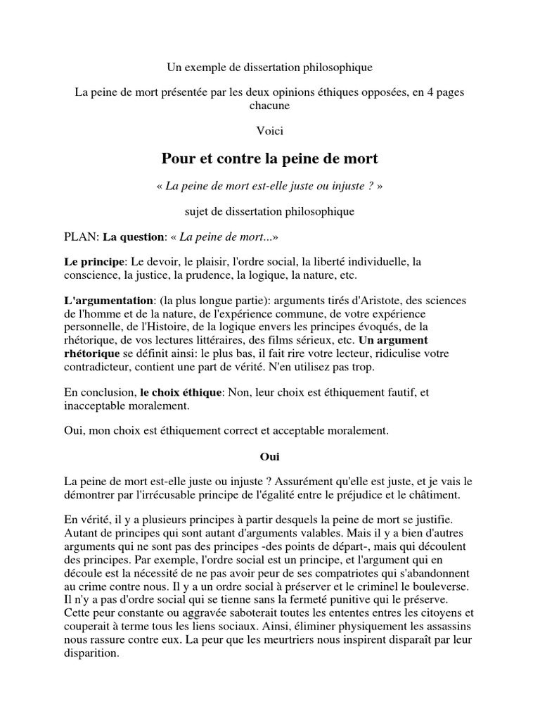Arguments pour la peine de mort | PDF | Peine capitale | Aristote