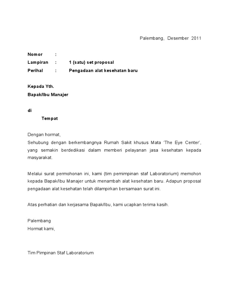 Proposal Pengadaan Alat Kesehatan