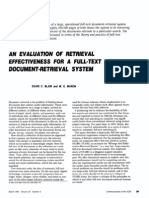 Blair and Maron - 1985 - An Evaluation of Retrieval Effectiveness for a Full-Text Document-Retrieval System