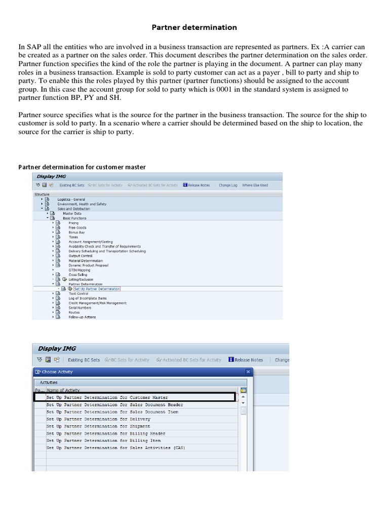 SAP Partner Determination Overview | PDF | Information Technology ...