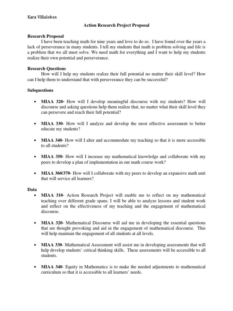 Action Research Project Proposal | PDF | Educational Assessment ...