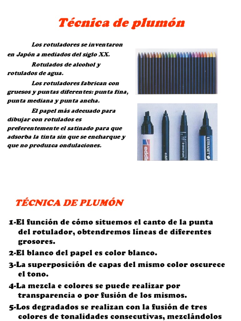 técnica de plumon 1.pptx | Color | Pinturas