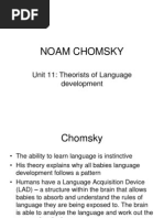 Noam Chomsky: Unit 11: Theorists of Language Development