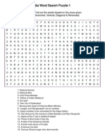 India Word Search Puzzle With 20 Clues