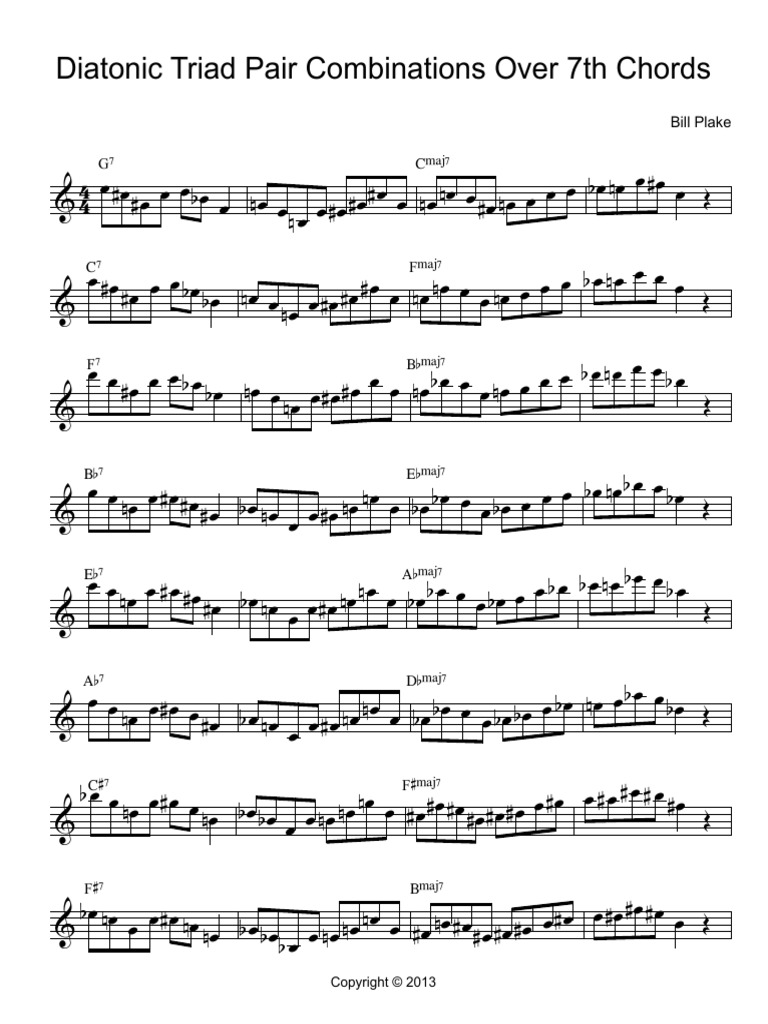 Diatonic Triad Pair Combinations Over 7th Chords