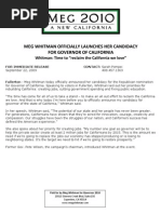 Download Meg Whitman Officially Launches Her Candidacy For Governor of California by Meg Whitman SN22823993 doc pdf