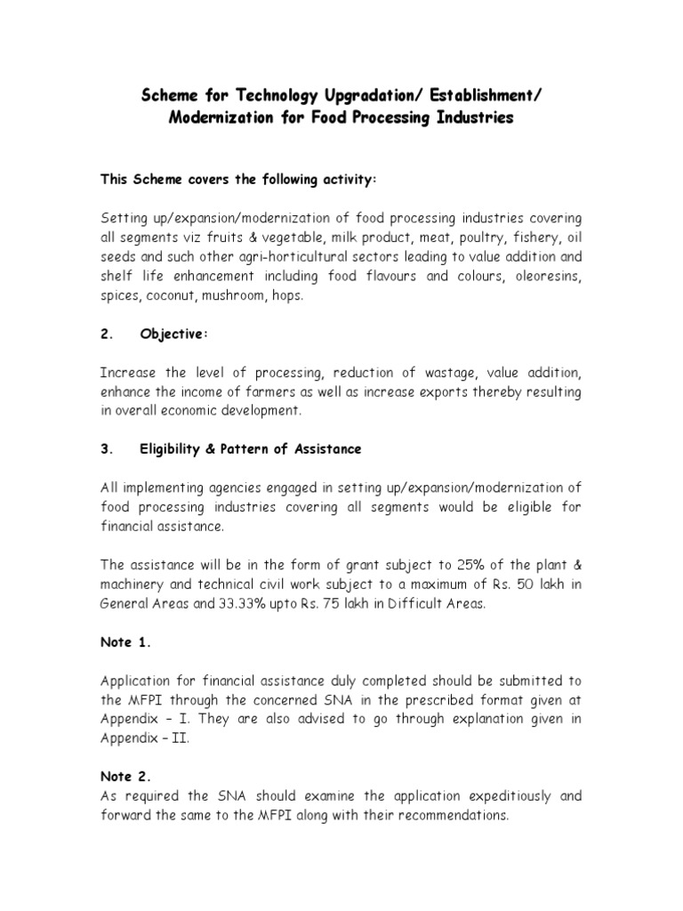 Guidelines For Processing of Proposals PDF Foods Food And Drink