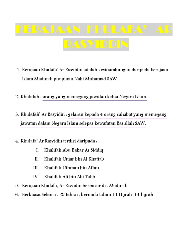 Kerajaan Khulafa Pdf