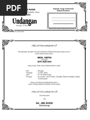 970 Contoh Redaksi Undangan Akad Nikah Terbaik Gratis