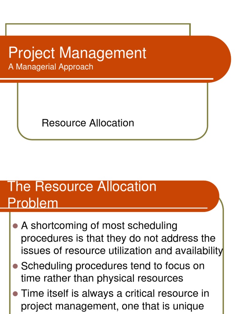 Resource Allocation and Leveling in Projects | PDF | Resource ...