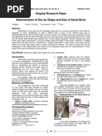 Determination of Sex by Shape and Size of Hyoid Bone