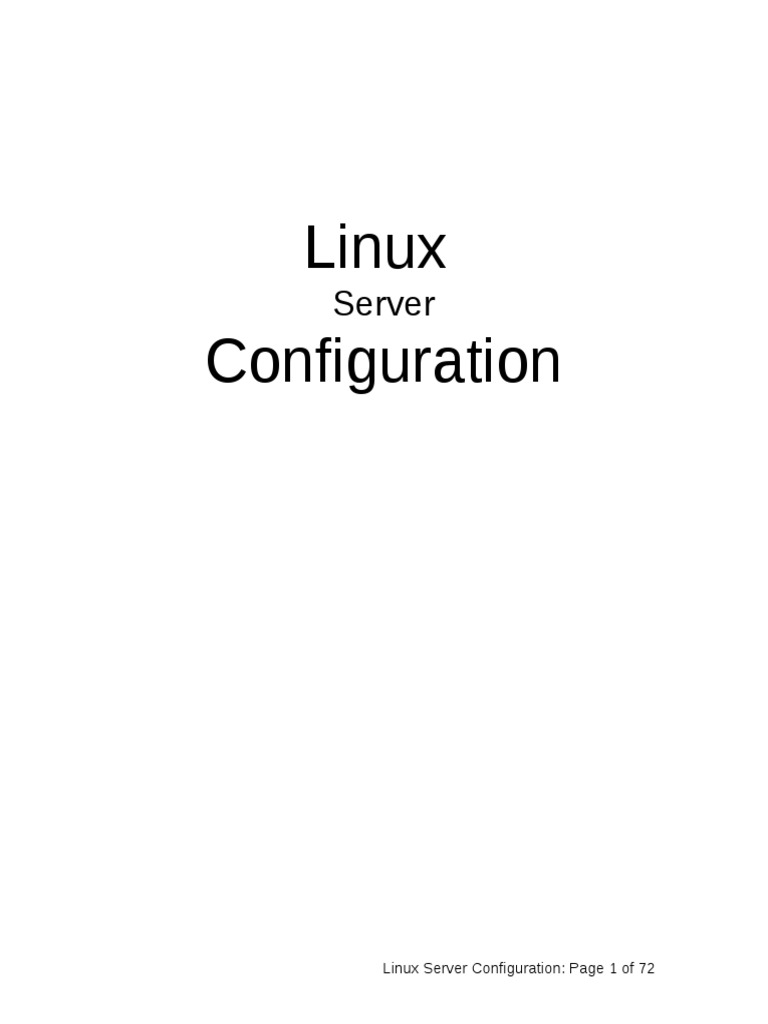 Linux Server Configuration Guide | PDF | Home & Garden | Computers