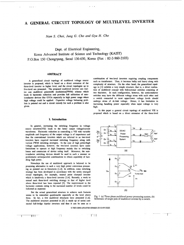(1991) A General Circuit Topology of Multilevel Inverter | PDF | Power ...