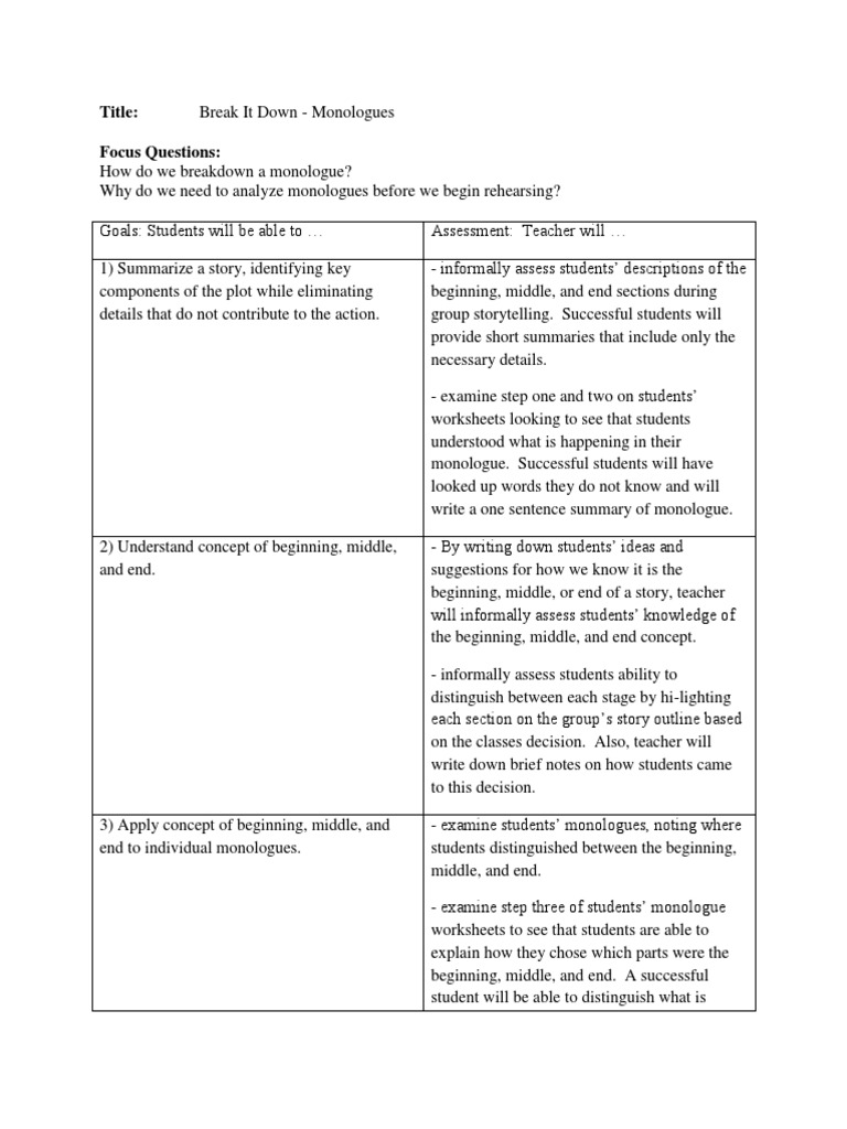 Mono Break Down PDF Theatre Concept