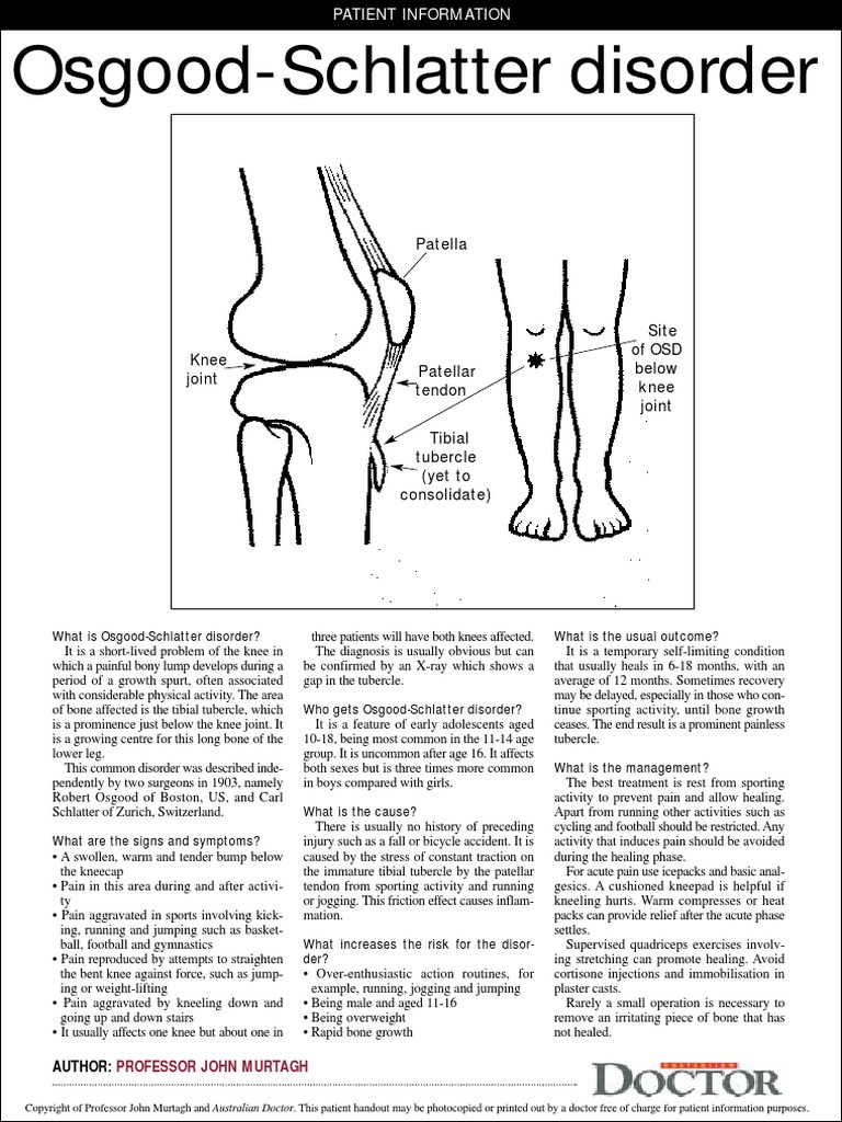 Osgood Schlatter Clinical Medicine Diseases And Disorders