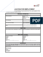 Application For Employment: Personal Information