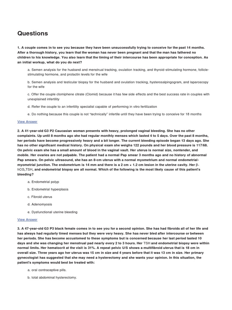 Blueprints Obstetrics and Gynecology 5th Edition MCQ PDF Hormone