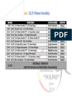 Horarios XXVII Torneo Nano