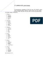 Soal Psikotest - Antonim (Lawan Kata)