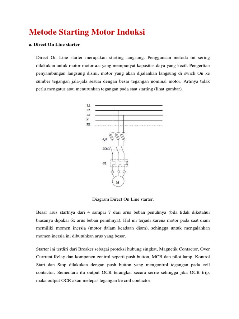 Metode Starting Motor Induksi | PDF
