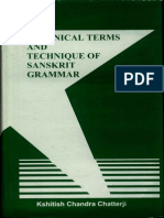 Technical Terms and Technique of Sanskrit Grammar (Kshitish Chandra Chatterji)