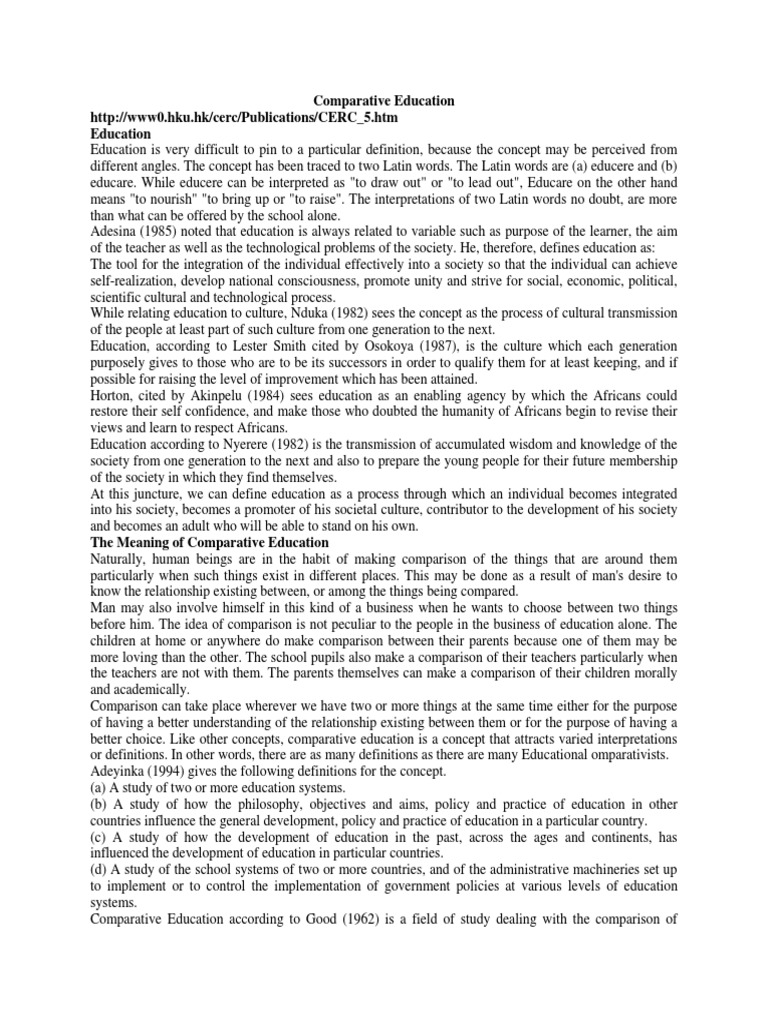 Understanding Comparative Education | PDF | Nigeria | Hypothesis