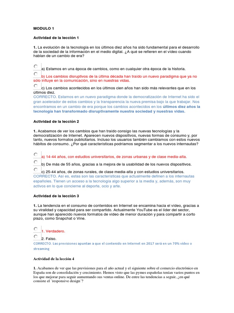 Respuestas Marketing Digital Activate Modulo 2