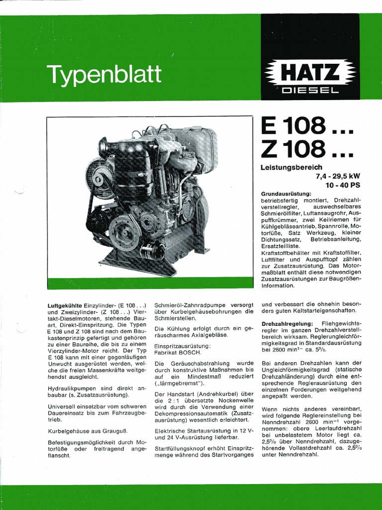 Specifications E108 Z108