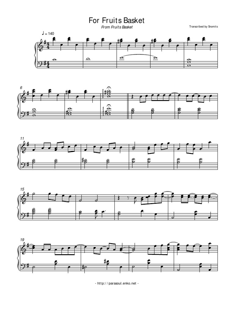 For Fruits Basket piano