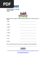 Worksheet - Grade 3 - Spelling - Christmas Dinner Anagram