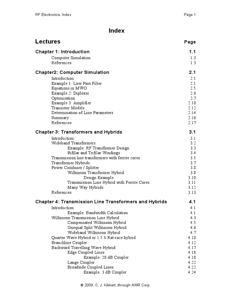 02RF Electronics Kikkert Index PDF PDF Electronic Filter