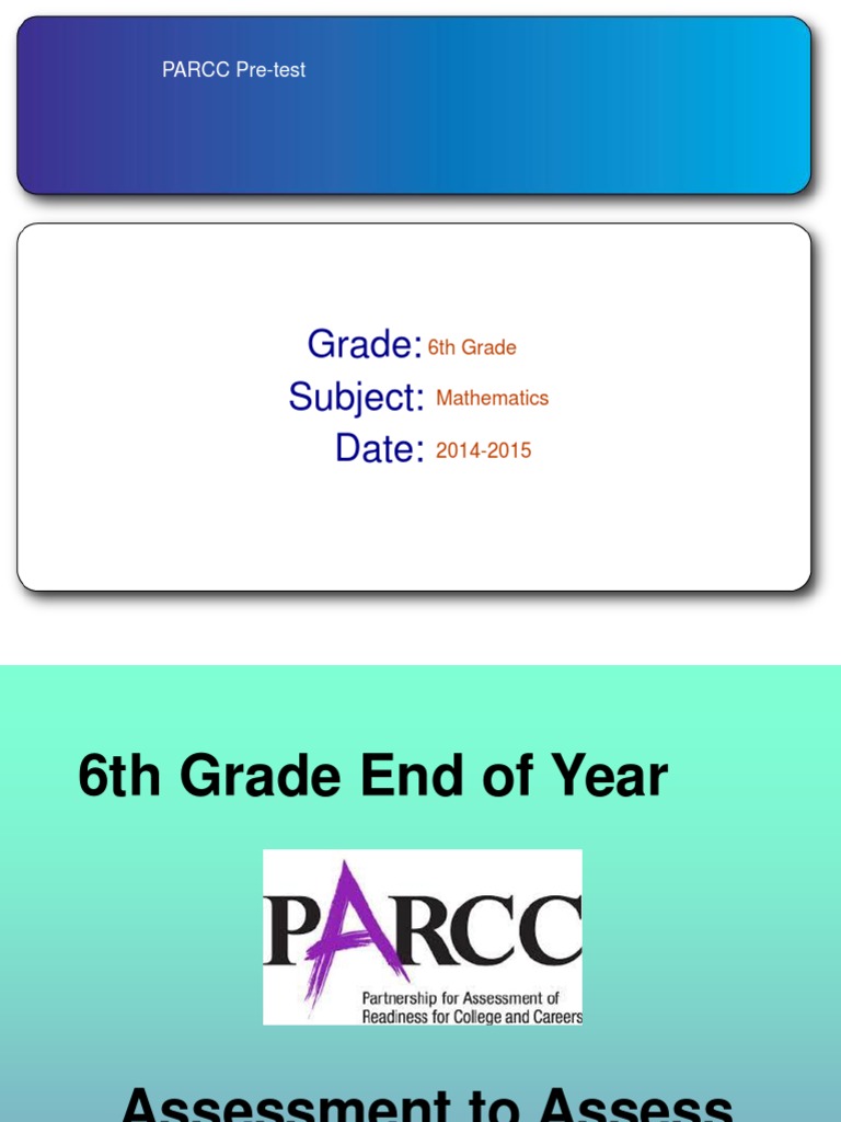 6th Grade Math PARCC Pre-test | PDF | Teaching Mathematics | Science